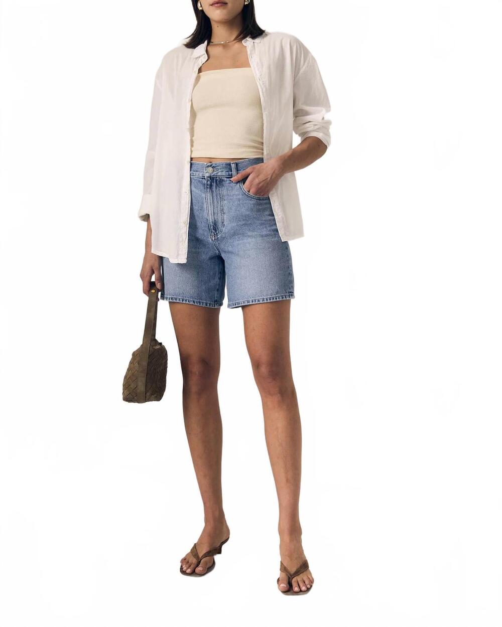 NEW LE JEAN forget me not frida short in indigo